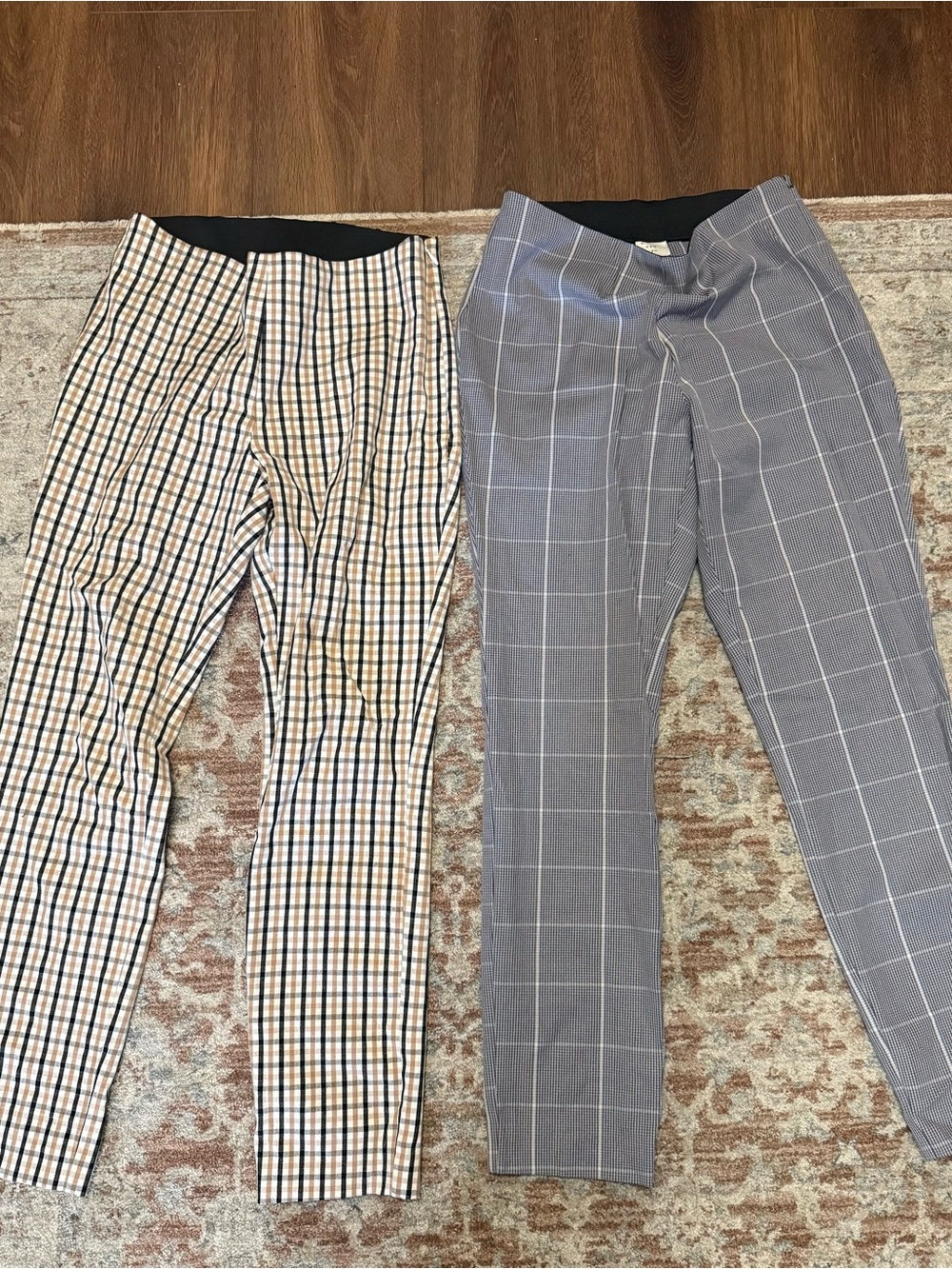 a new day Plaid Trousers - Gray & Tan Check
